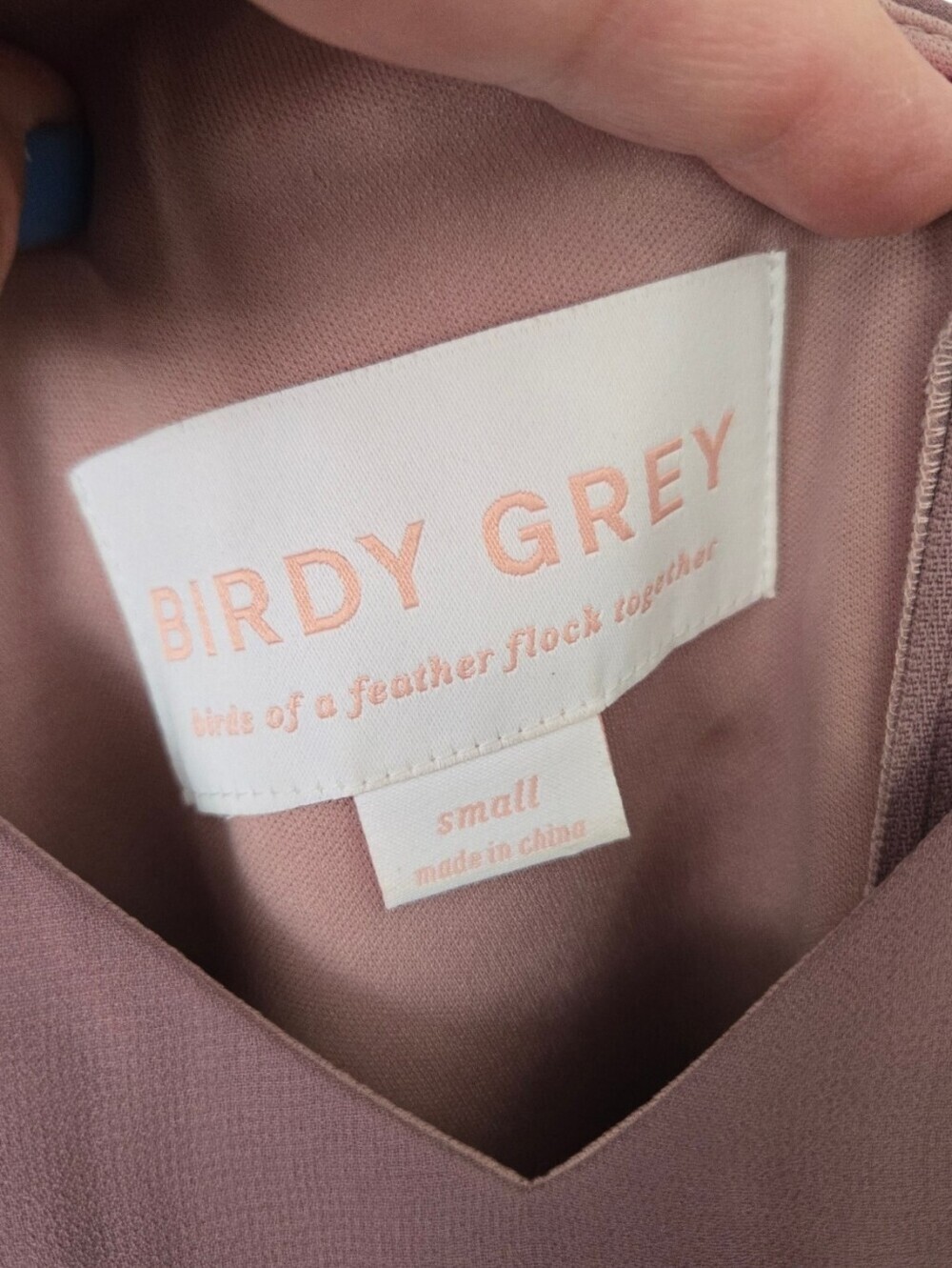 🌸 Birdy Grey Mauve Chiffon Bridesmaid Dress | Romantic Flutter Sleeve Midi Maxi - Picture 5 of 6